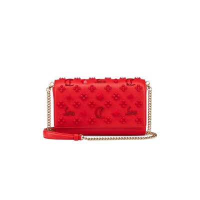 CHRISTIAN LOUBOUTIN PALOMA CLUTCH GRAINED CALF LEATHER AND SPIKES 1175018R297 (23*14.5*5cm)